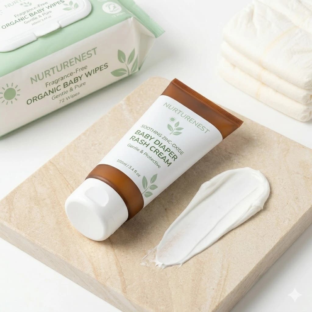 Soothing Zinc Oxide Baby Diaper Rash Barrier Cream Tube