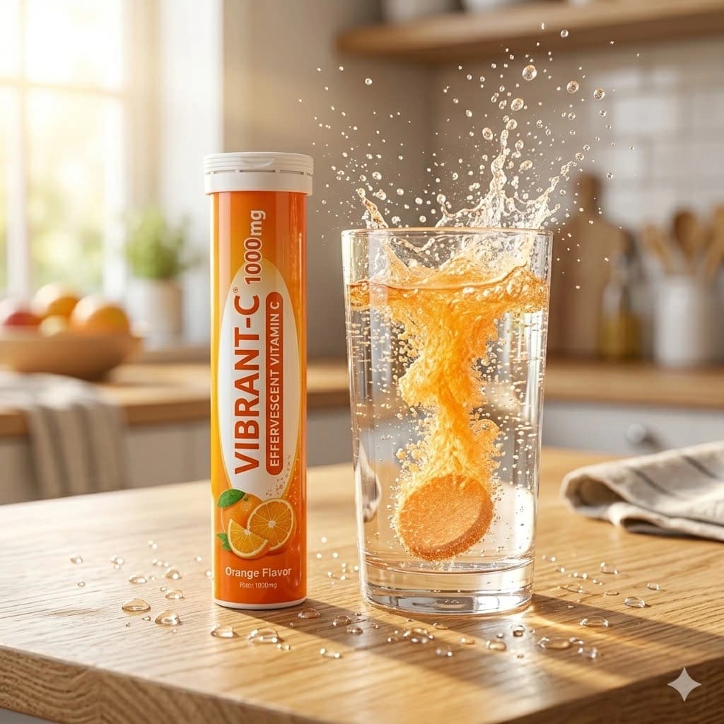 Effervescent Vitamin C 1000mg Immune Boost Orange Tablets