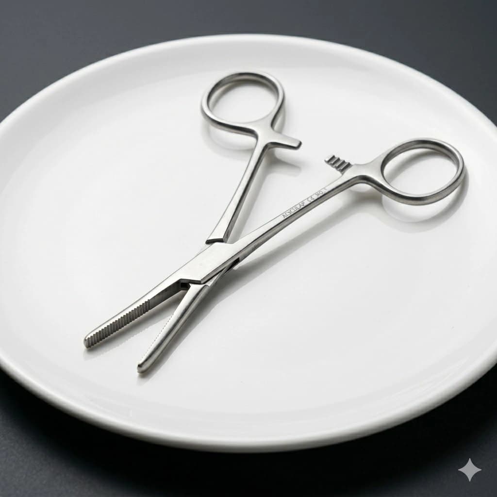 Surgical Curved Hemostatic Forceps Stainless Steel Artery Clamp