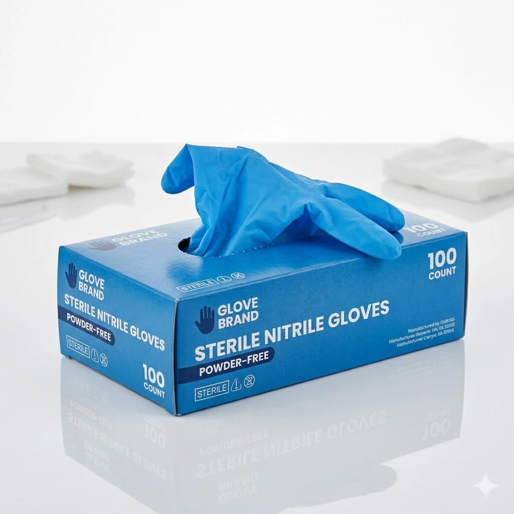 Medical-Grade Blue Nitrile Sterile Exam Gloves - Powder-Free