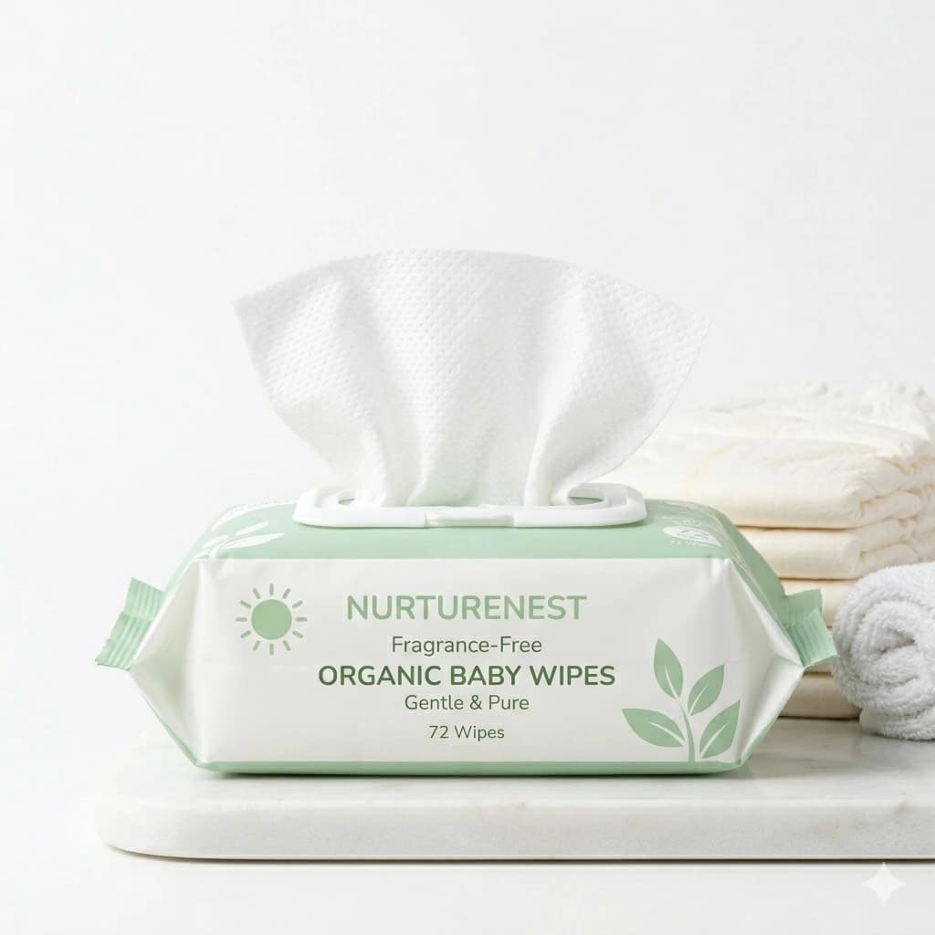 Pure Fragrance-Free Organic Baby Wipes with Aloe Extract