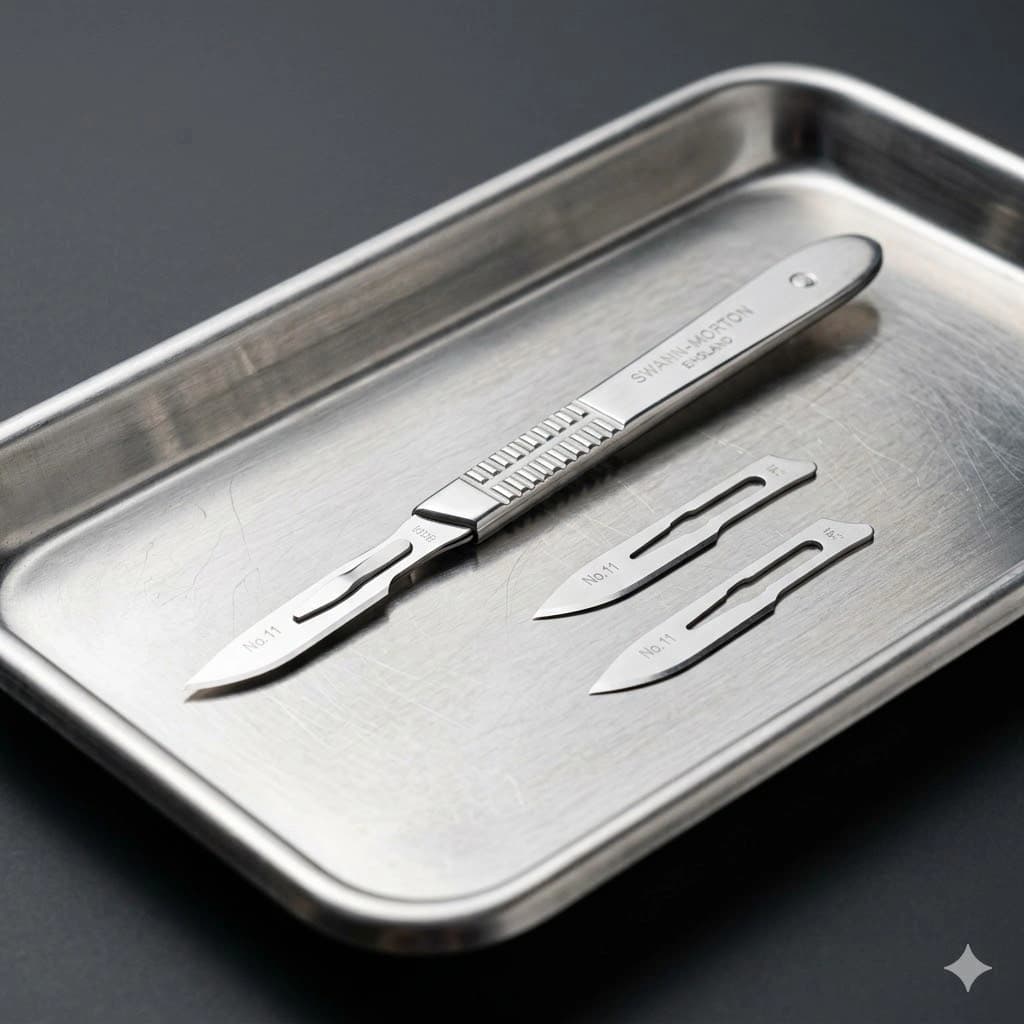 Premium Stainless Steel Scalpel Handle No. 3 with Sterile Blades